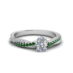Load image into Gallery viewer, oval-shaped-twisted-vine-diamond-engagement-ring-for-women-with-emerald-in-14K-white-gold-FD8233OVRGEMGR-NL-WG.jpg
