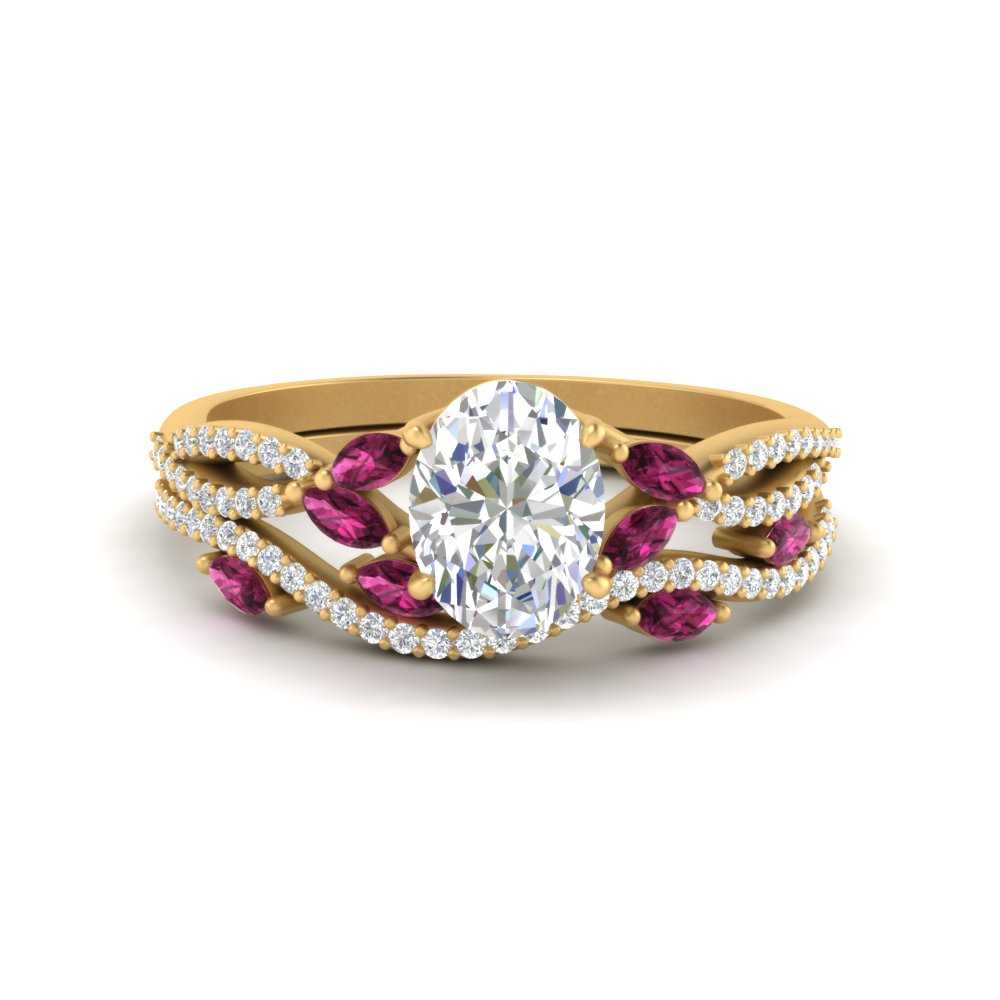 oval-shaped-twisted-vine-luxury-pink-sapphire-bridal-ring-set-in-yellow-gold-FDENR3211OVGSADRPIANGLE3-NL-YG