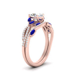 Load image into Gallery viewer, oval-shaped-twisted-vine-luxury-sapphire-bridal-ring-set-in-rose-gold-FDENR3211OVGSABLANGLE3-NL-RG