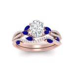 Load image into Gallery viewer, oval-shaped-twisted-vine-luxury-sapphire-bridal-ring-set-in-rose-gold-FDENR3211OVGSABLANGLE3-NL-RG