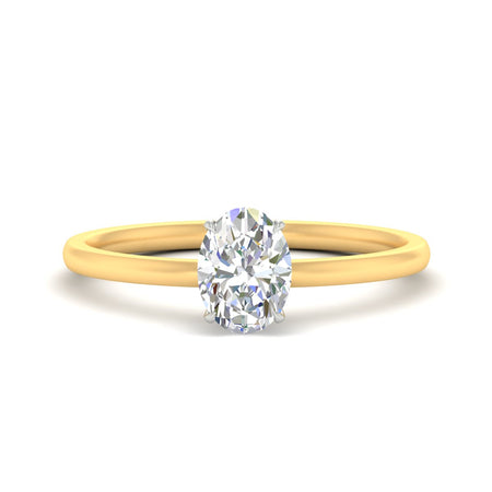 Comfort Fit Oval Two Tone Solitaire Engagement Ring