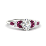 Load image into Gallery viewer, oval-shaped-vintage-big-floral-pink-sapphire-engagement-ring-in-white-gold-fdenr11603ovgsadrpisleep-nl-wg.jpg?v=1766471318
