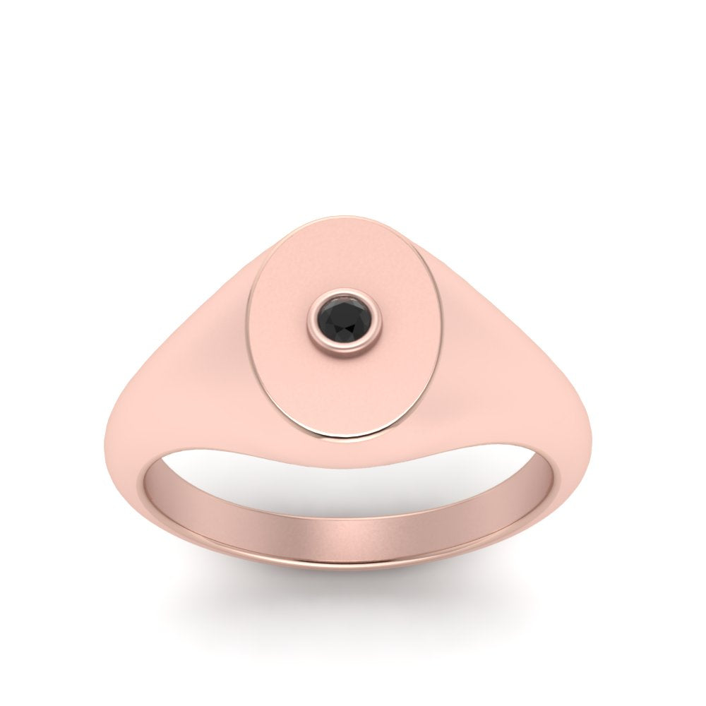 Oval Signet Diamond Ring