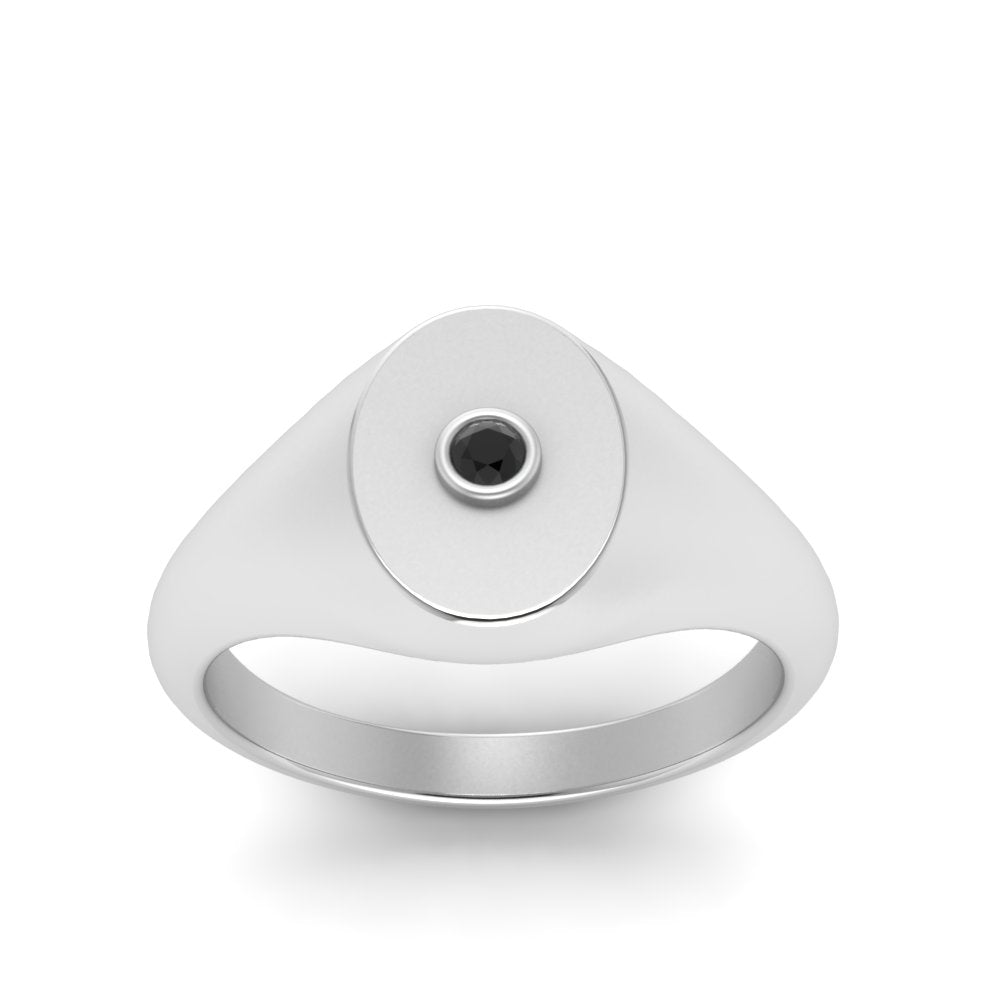 Oval Signet Diamond Ring