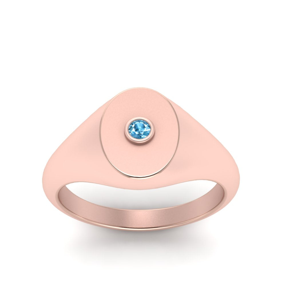 Oval Signet Diamond Ring