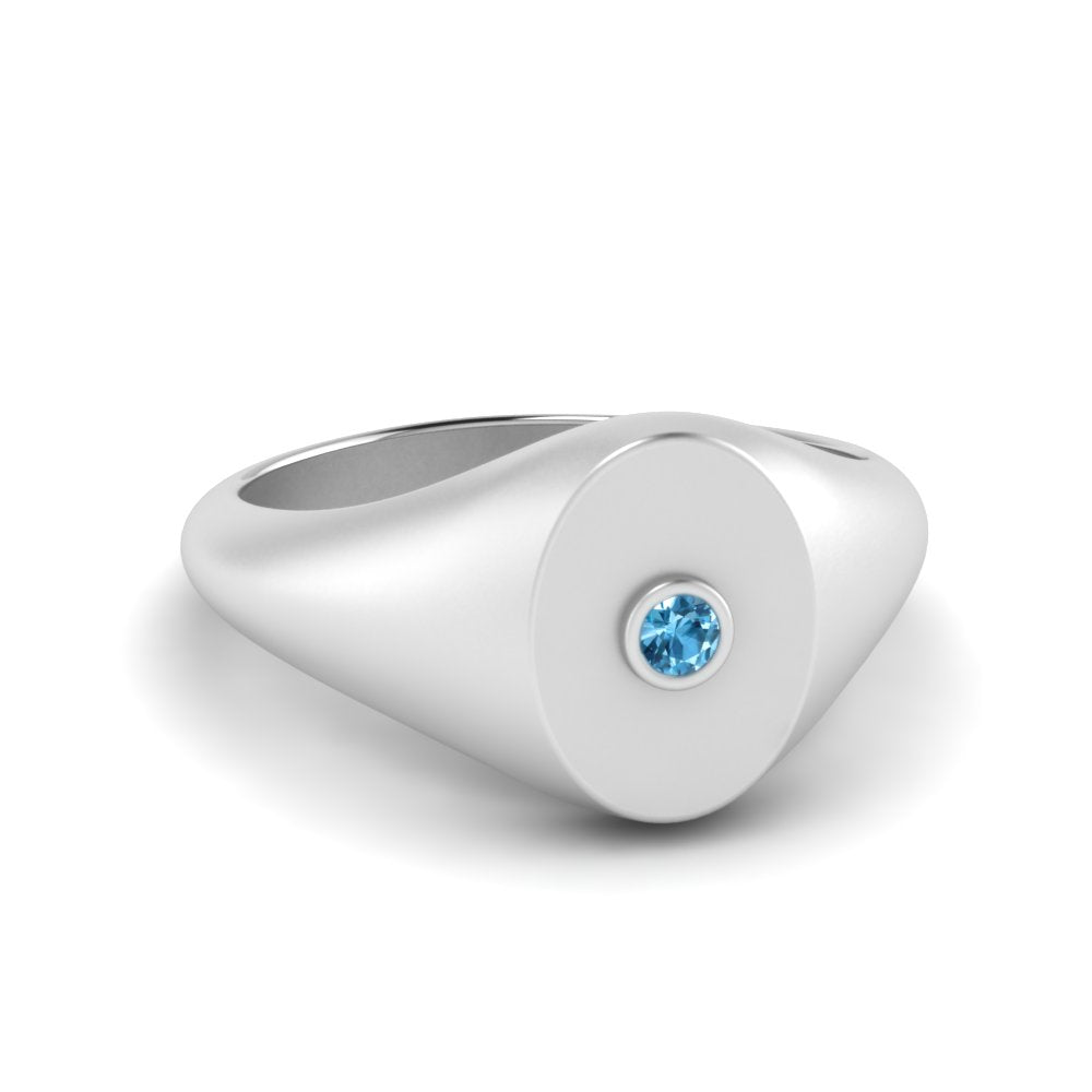 Oval Signet Diamond Ring