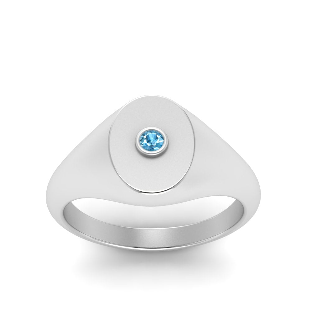 Oval Signet Diamond Ring