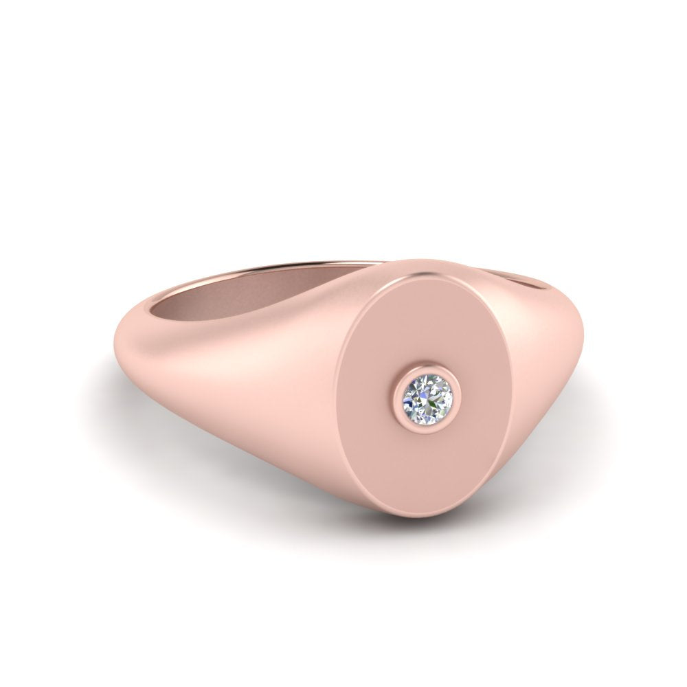 Oval Signet Diamond Ring