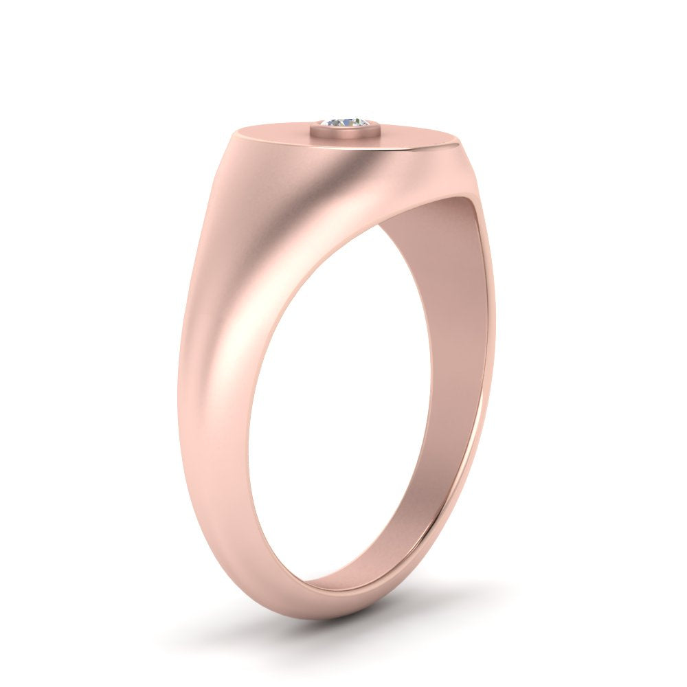 Oval Signet Diamond Ring