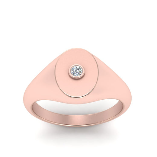 Oval Signet Diamond Ring