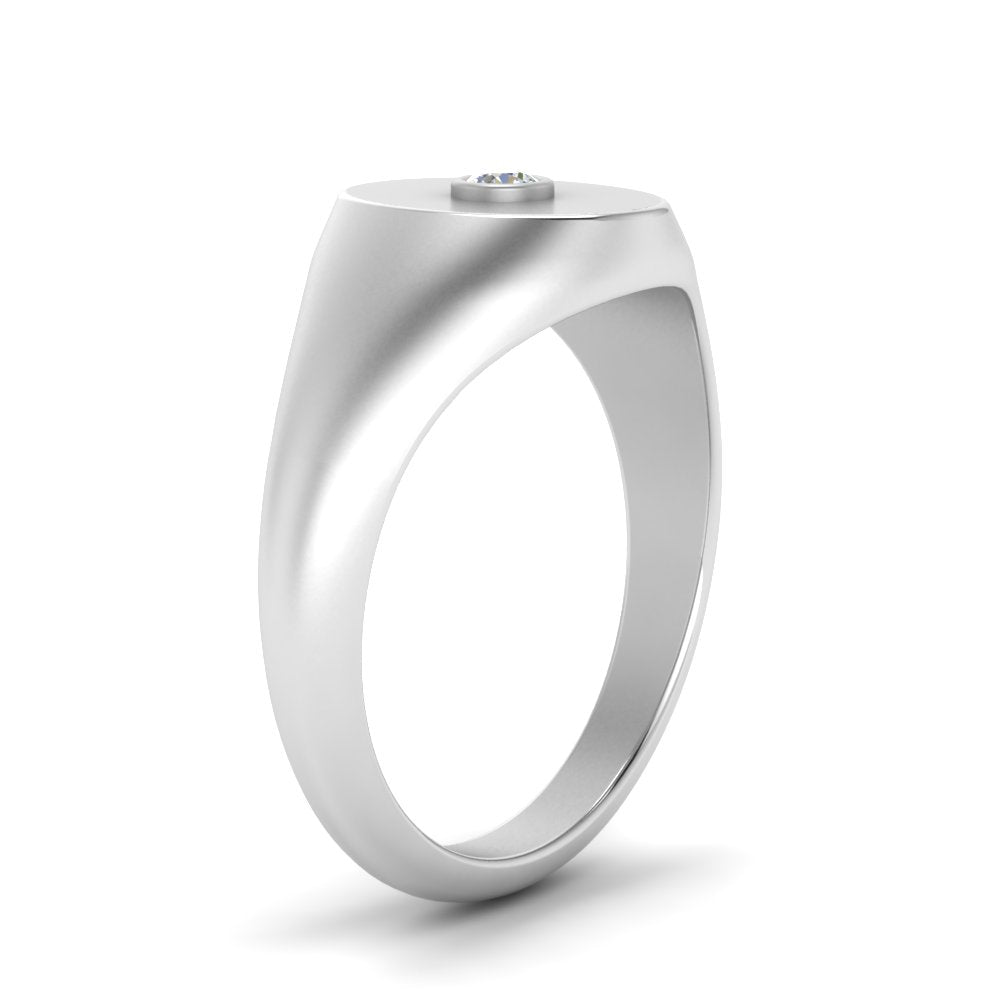 Oval Signet Diamond Ring