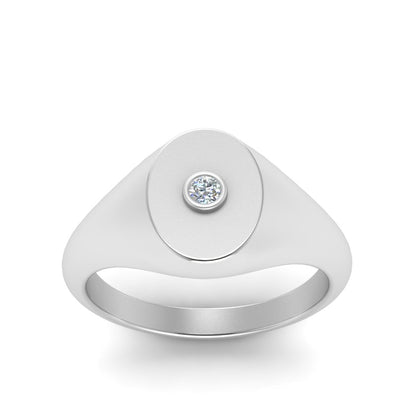 Oval Signet Diamond Ring