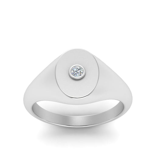 Oval Signet Diamond Ring