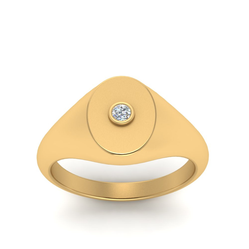 Oval Signet Diamond Ring