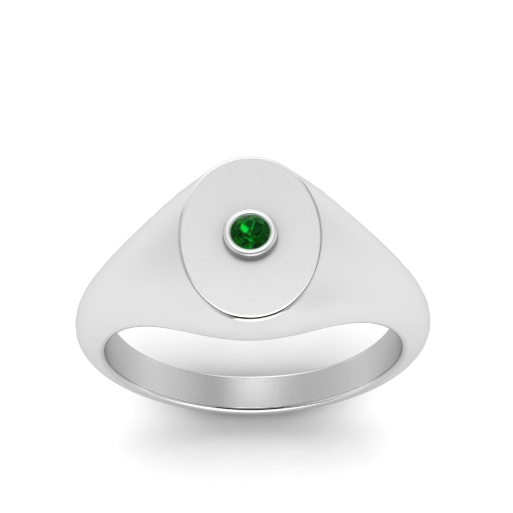 Oval Signet Diamond Ring