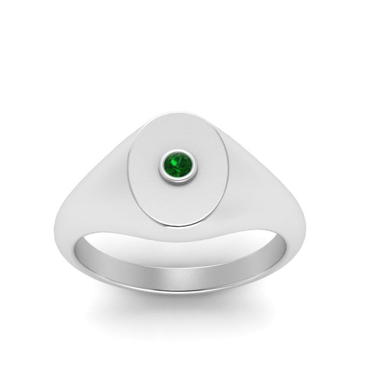 Oval Signet Diamond Ring