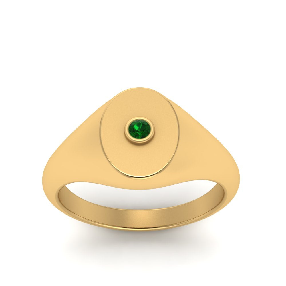 Oval Signet Diamond Ring