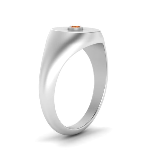 Oval Signet Diamond Ring