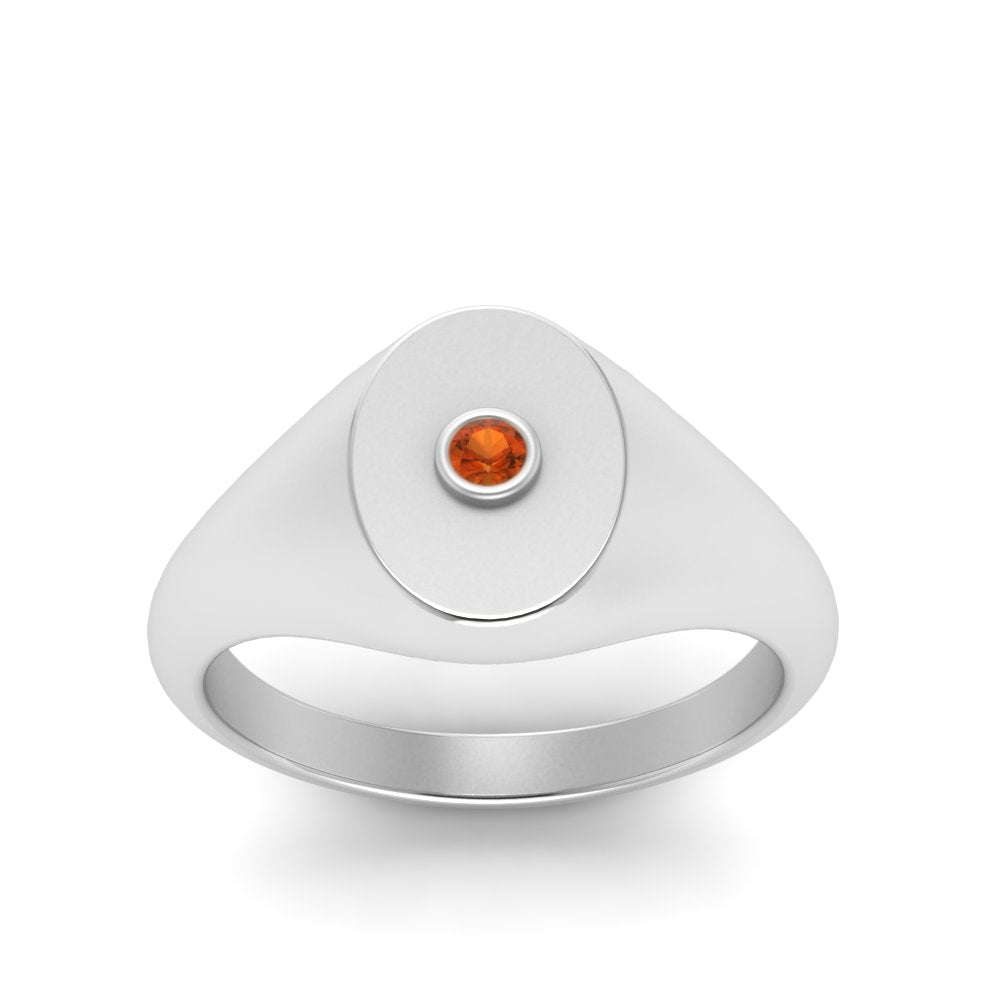 Oval Signet Diamond Ring