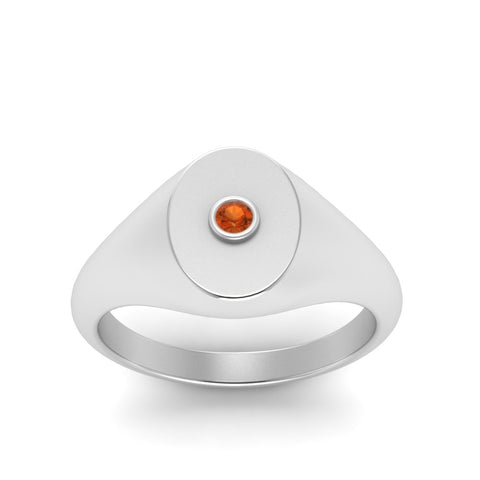 Oval Signet Diamond Ring