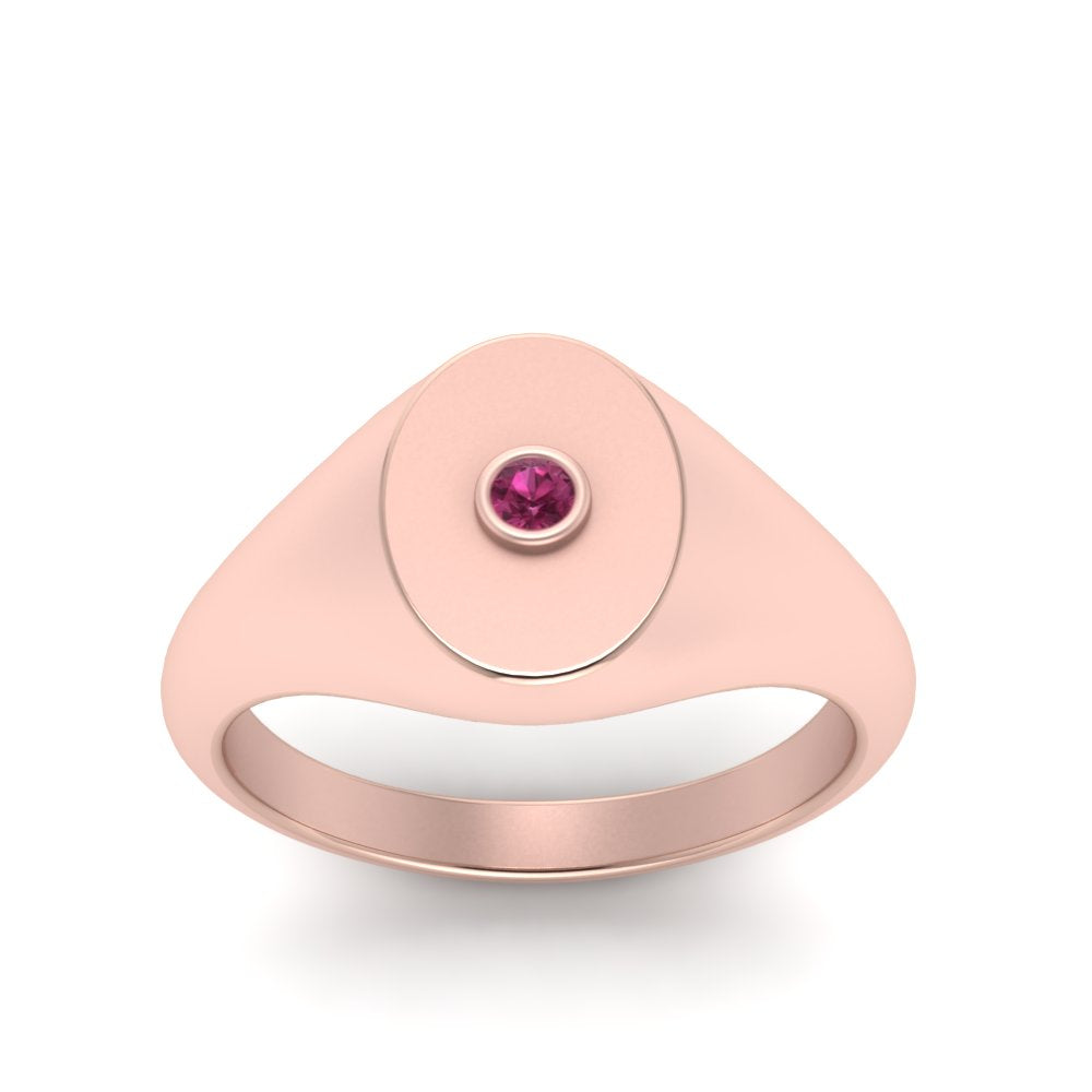 Oval Signet Diamond Ring