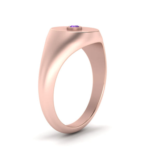 Oval Signet Diamond Ring