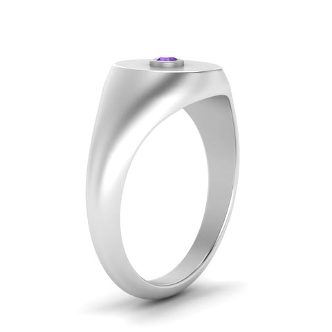Oval Signet Diamond Ring