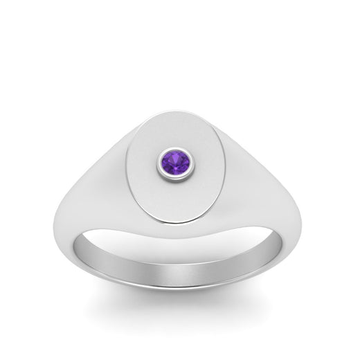Oval Signet Diamond Ring