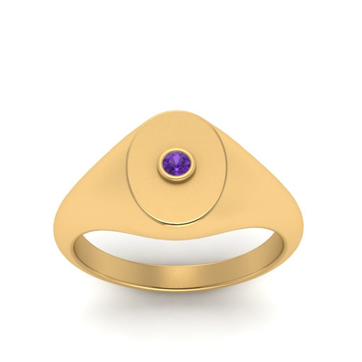 Oval Signet Diamond Ring