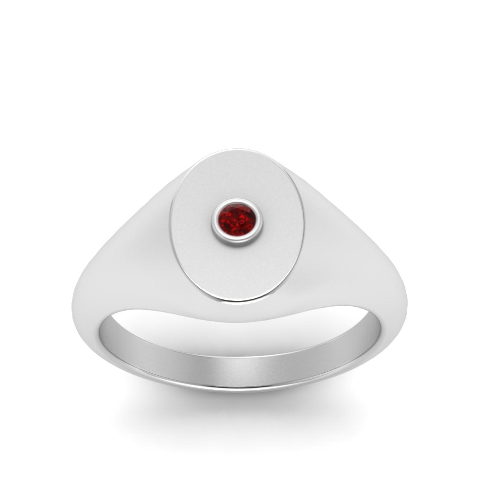 Oval Signet Diamond Ring