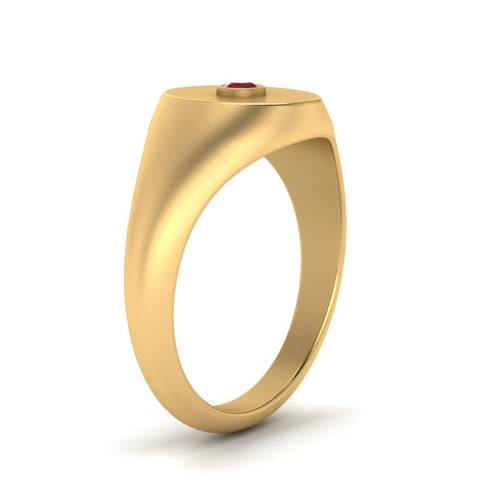 Oval Signet Diamond Ring
