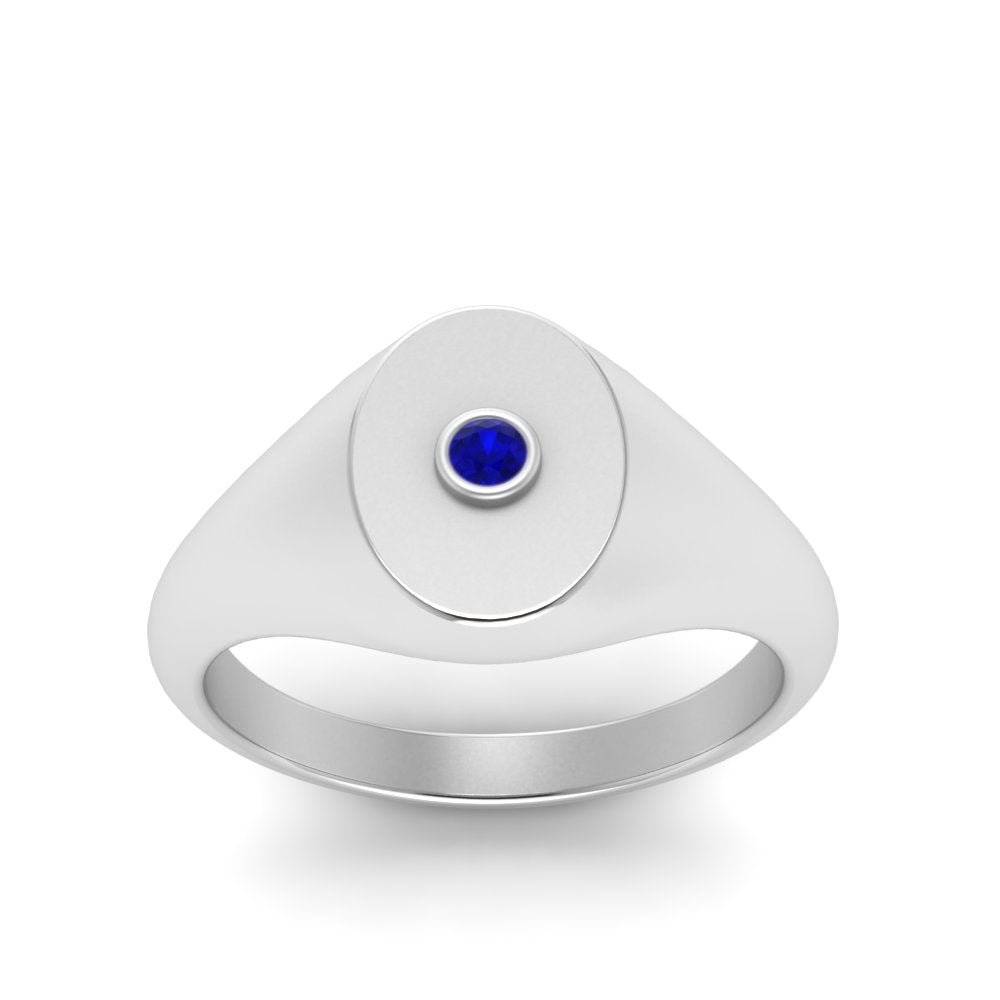 Oval Signet Diamond Ring