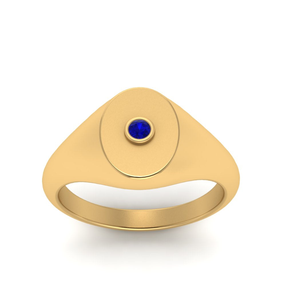 Oval Signet Diamond Ring