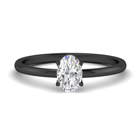 Tulip Solitaire Oval Ring