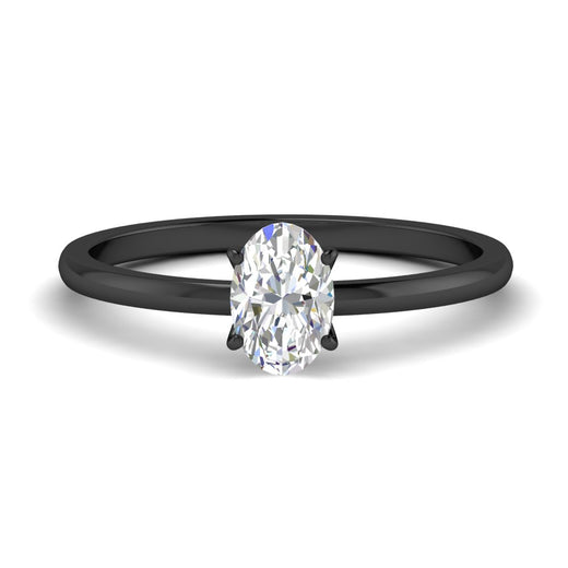 Tulip Solitaire Oval Ring