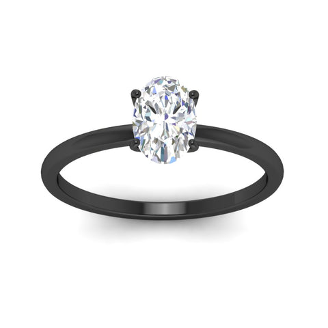 Tulip Solitaire Oval Ring