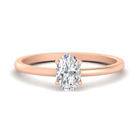 Tulip Solitaire Oval Ring