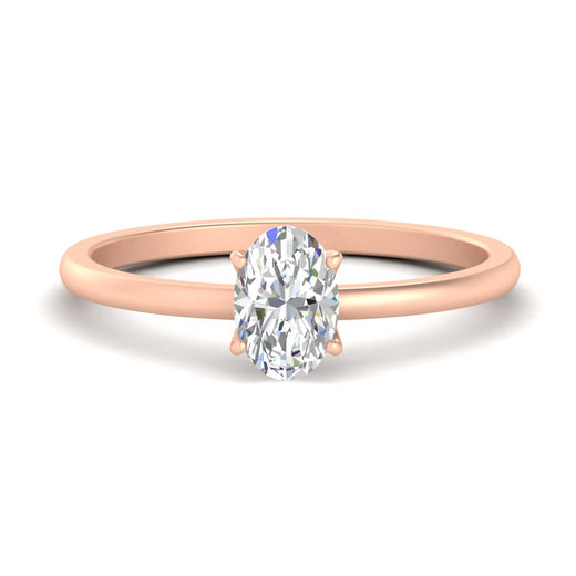 Tulip Solitaire Oval Ring