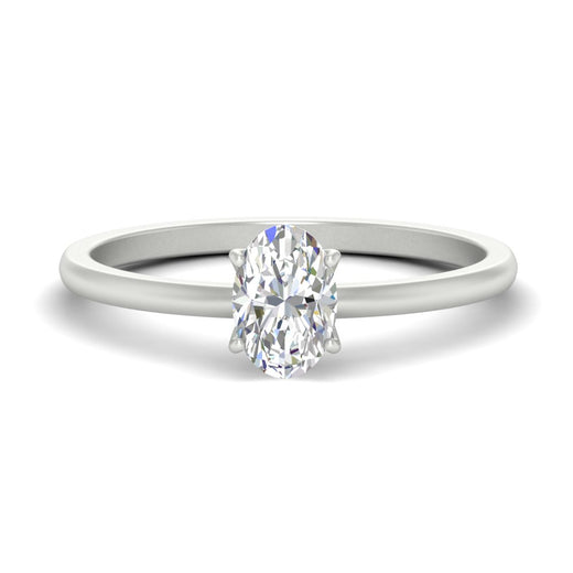 Tulip Solitaire Oval Ring