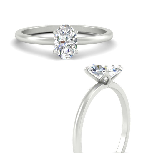 Tulip Solitaire Oval Ring