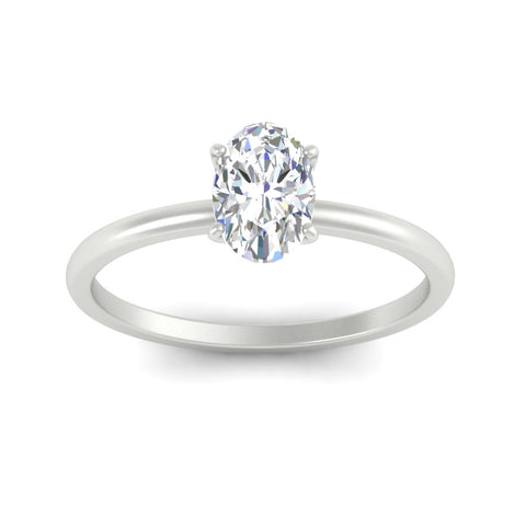 Tulip Solitaire Oval Ring
