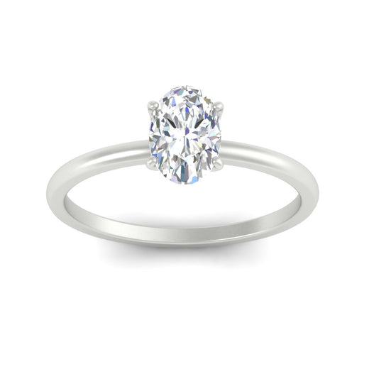 Tulip Solitaire Oval Ring