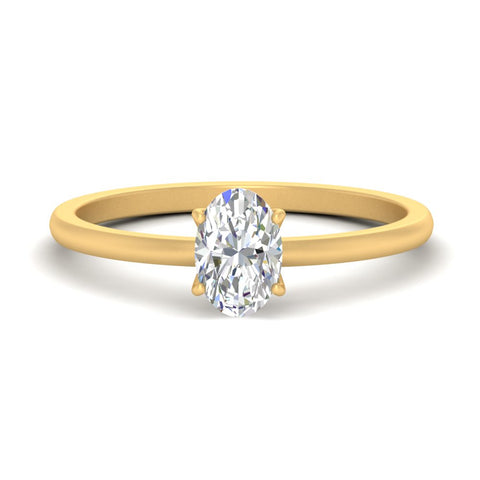 Tulip Solitaire Oval Ring