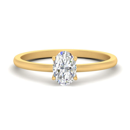 Tulip Solitaire Oval Ring