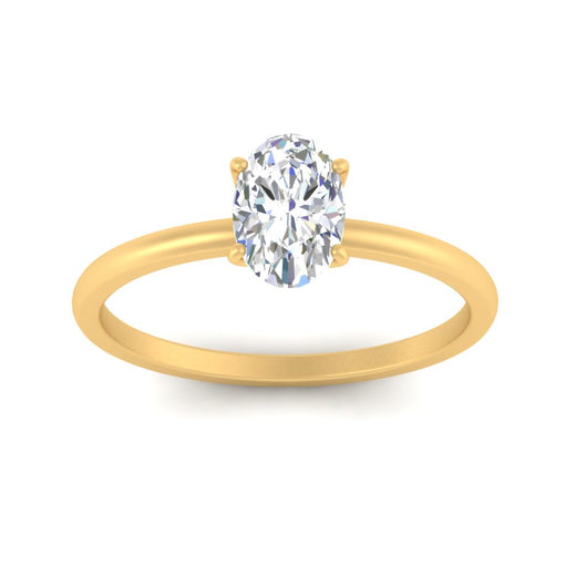Tulip Solitaire Oval Ring