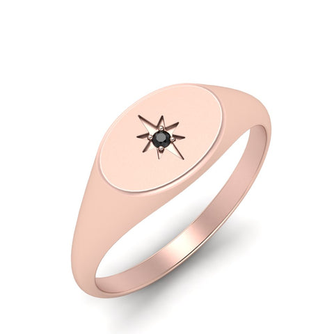 Oval Starburst Signet Ring