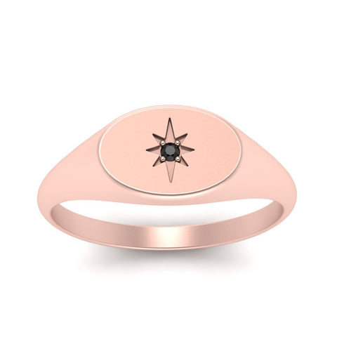 Oval Starburst Signet Ring