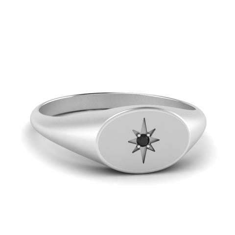Oval Starburst Signet Ring