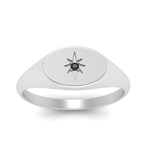 Oval Starburst Signet Ring