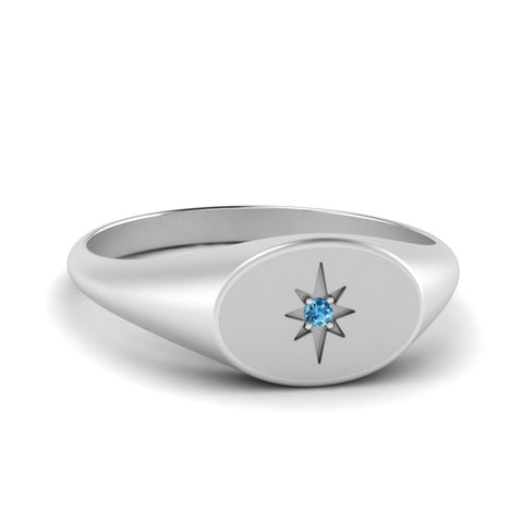 Oval Starburst Signet Ring